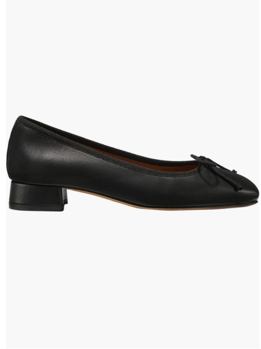 Margaux Ada square toe black leather nappa ballet heels size 39 - Picture 2 of 10